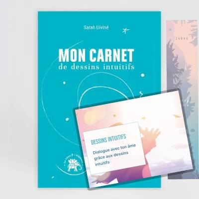 Coffret Dessins INTUITIFS : Carnet de dessins intuitifs + marque page + Formation Dessins Intuitifs AME